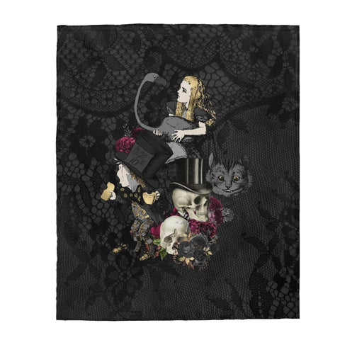 Alice in Wonderland Blanket #102 Goth Series Velveteen Plush