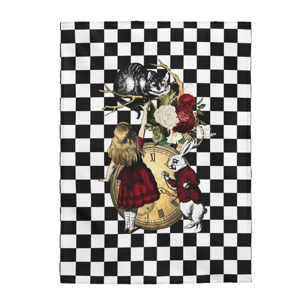 Alice in Wonderland Blanket #31 Red Series Velveteen Plush 