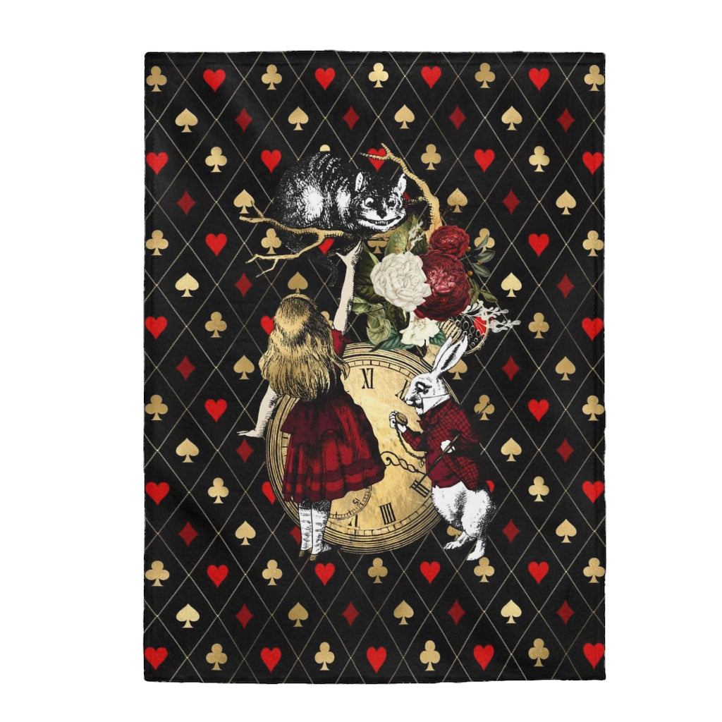 Alice in Wonderland Blanket #32 Red Series Velveteen Plush 