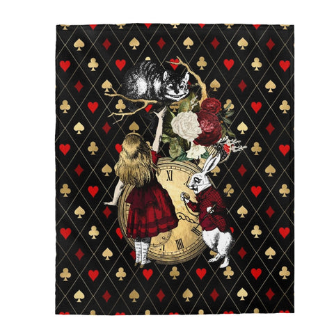 Alice in Wonderland Blanket #32 Red Series Velveteen Plush 