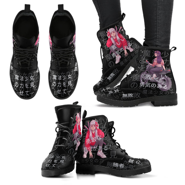Anime Boots #7 - Black Combat Boots | Anime Custom Shoes