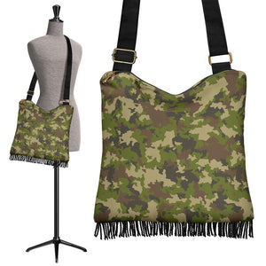 Boho Bag (Canvas) - Camouflage | Hobo Slouchy Bag Crossbody 