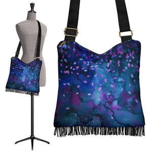 Boho Bag (Canvas) - Purple Pattern #104 | Hobo Slouchy Bag 