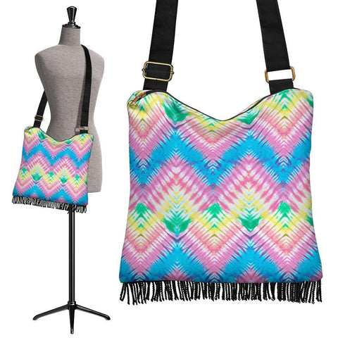 Boho Bag (Canvas) - Tie Dye Design #103 | Hobo Slouchy Bag 