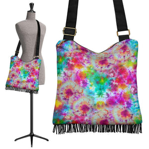 Boho Bag (Canvas) - Tie Dye Design #104 | Hobo Slouchy Bag 
