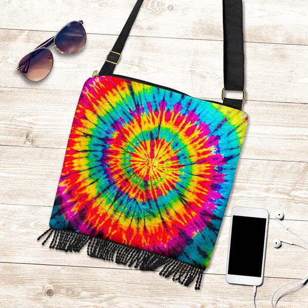 Boho Bag (Canvas) - Tie Dye Design #116 | Hobo Slouchy Bag
