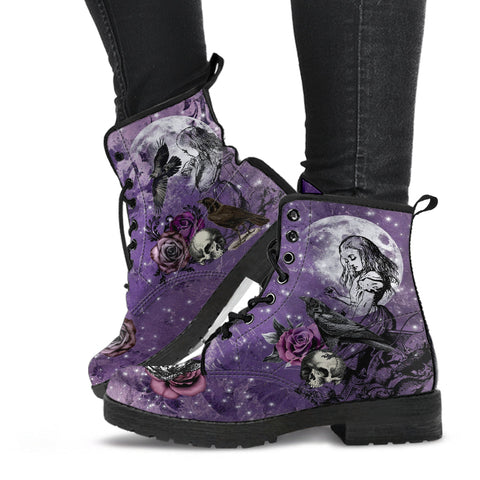 Purple Boots for Women Alice in Wonderland Gifts #104 Goth