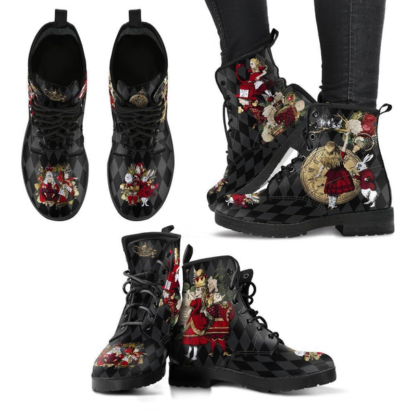 Combat Boots - Alice in Wonderland Gifts #33| Women’s Black 