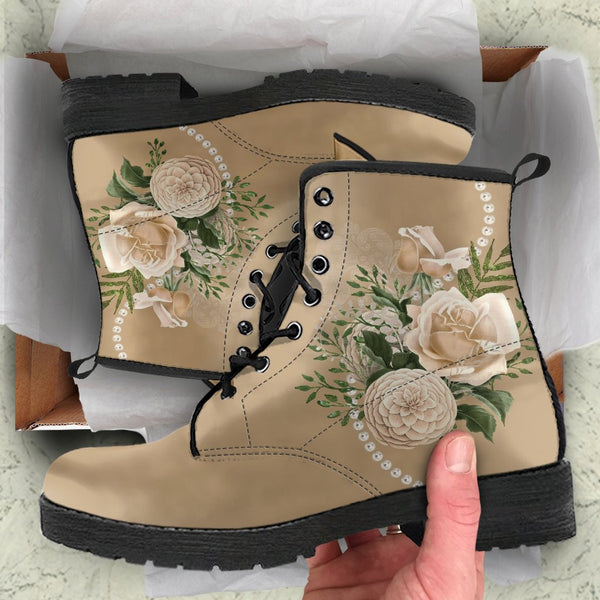 Combat Boots - Beautiful Flowers #23 | Custom Shoes Women’s 
