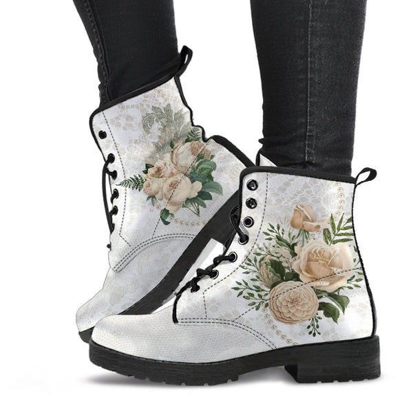 Combat Boots - Beautiful Flowers #24 | Custom Shoes Women’s 