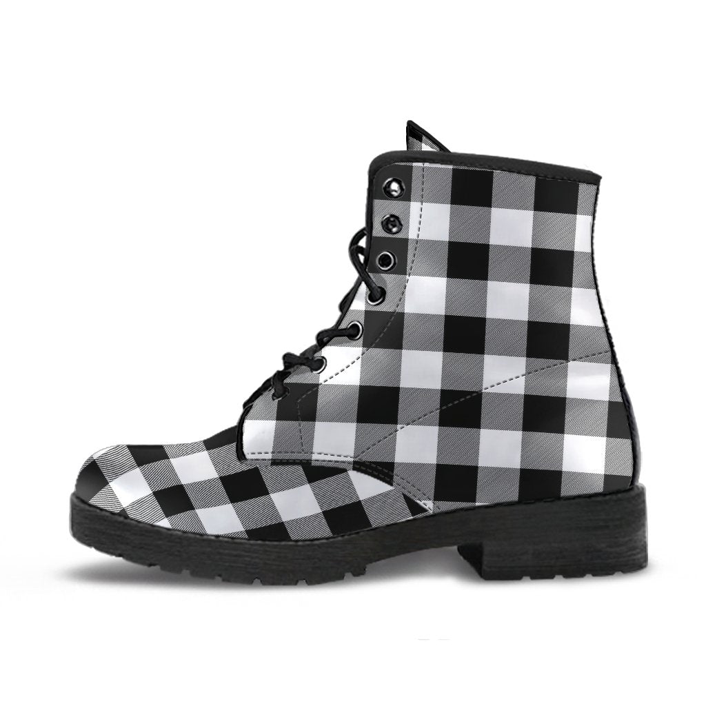 Combat Boots-Black and White Series 103 Vegan Leather | ACES