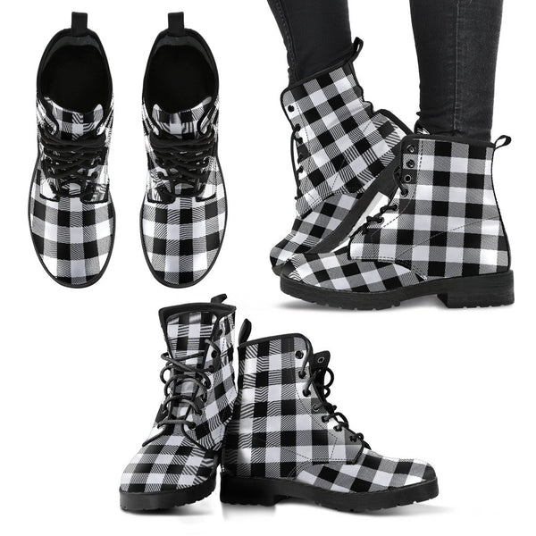 Combat Boots-Black and White Series 103 Vegan Leather | ACES