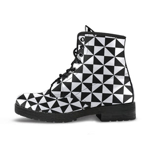 Combat Boots-Black and White Series 106 Vegan Leather