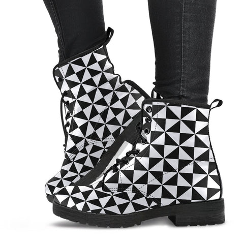 Combat Boots-Black and White Series 106 Vegan Leather | ACES