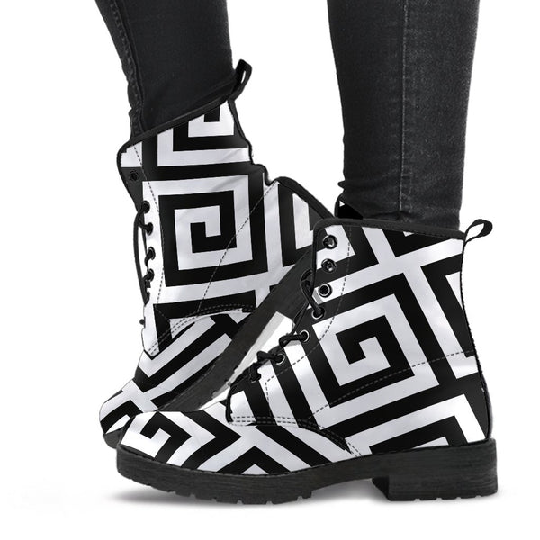 Combat Boots-Black and White Series 121 Vegan Leather | ACES