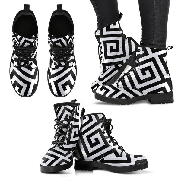 Combat Boots-Black and White Series 121 Vegan Leather | ACES