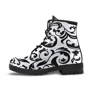Combat Boots-Black and White Series 122 Vegan Leather | ACES