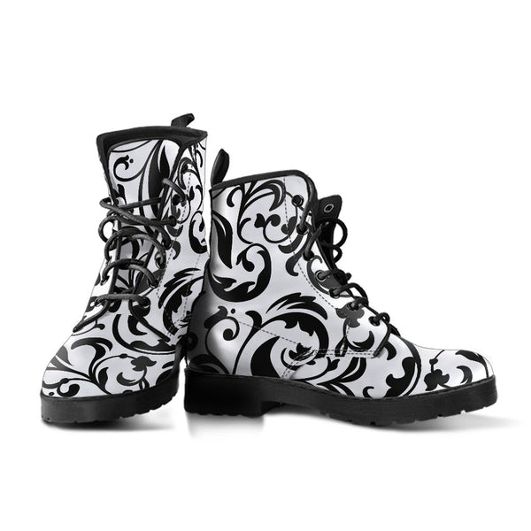 Combat Boots-Black and White Series 122 Vegan Leather | ACES