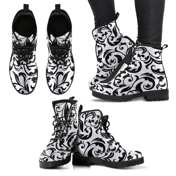 Combat Boots-Black and White Series 122 Vegan Leather | ACES