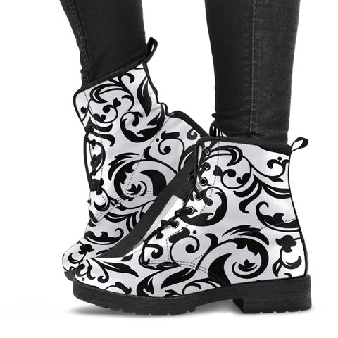 Combat Boots-Black and White Series 122 Vegan Leather | ACES