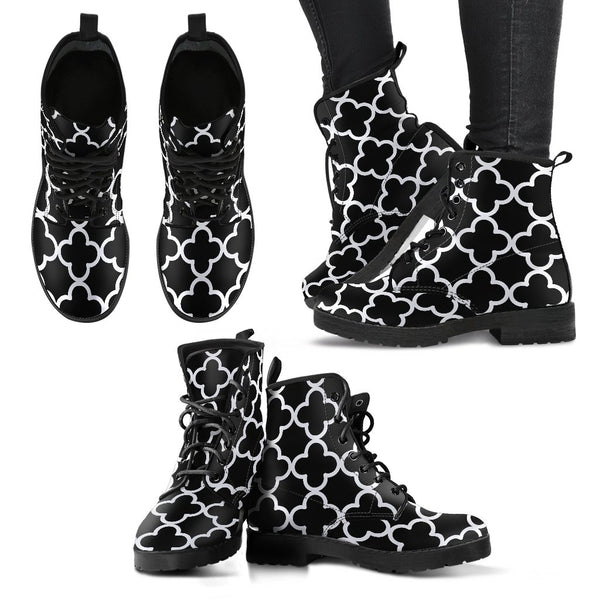 Combat Boots-Black and White Series 127 Vegan Leather | ACES