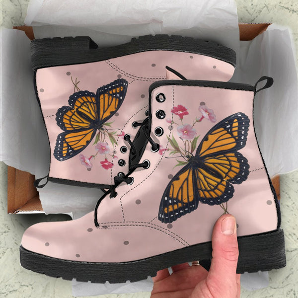 Combat Boots - Butterfly Shoes #101 Vintage | Blush Pink 