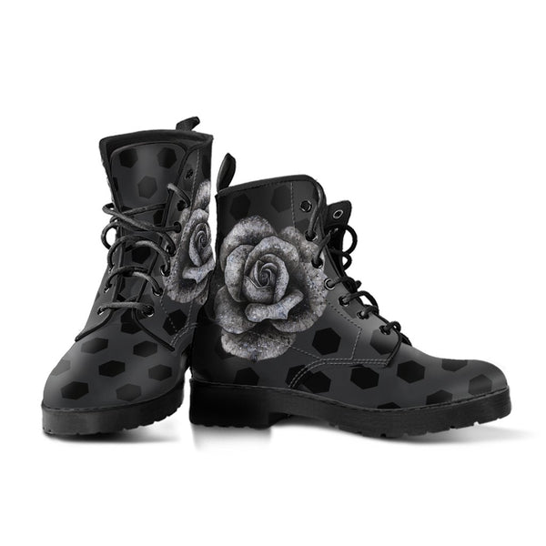 Combat Boots - Classic Roses | Boho Shoes Goth Boots Gothic 