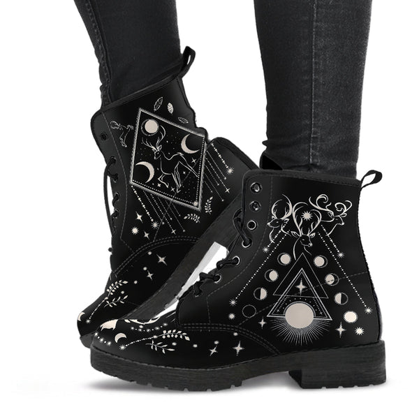 Combat Boots - Deer Celestial #105 | Custom Shoes Women’s
