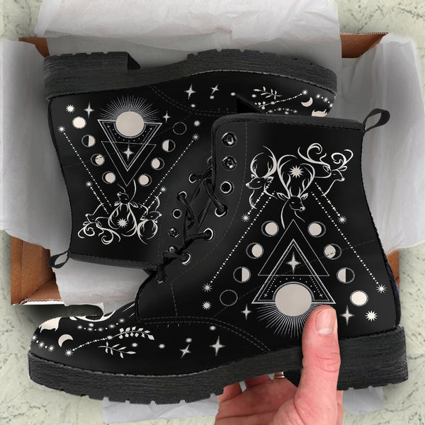 Combat Boots - Deer Celestial #105 | Custom Shoes Women’s