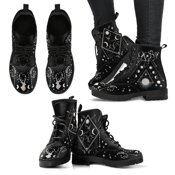 Combat Boots - Deer Celestial #105 | Custom Shoes Women’s