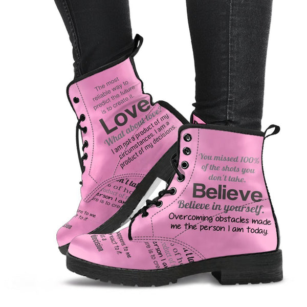 Combat Boots - Dream Love Believe | Boho Shoes Handmade Lace