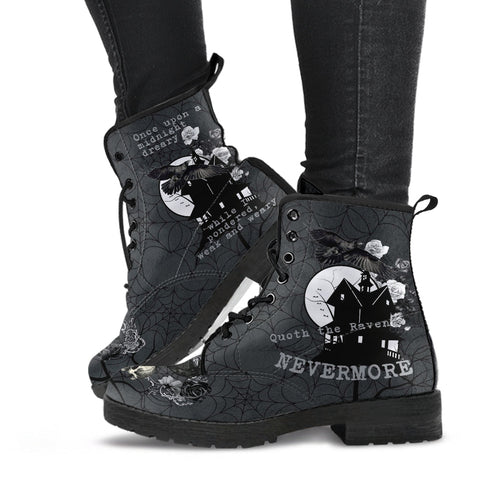 Combat Boots - Edgar Allan Poe Inspired #102 The Raven |