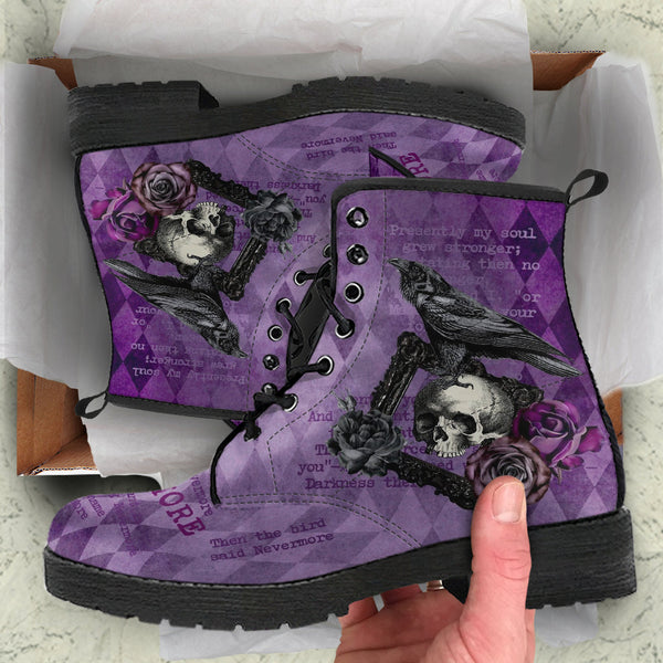 Combat Boots - Edgar Allan Poe Inspired #108 The Raven |