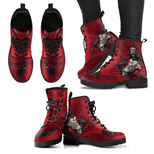 Combat Boots - Edgar Allan Poe Inspired #111 The Raven |