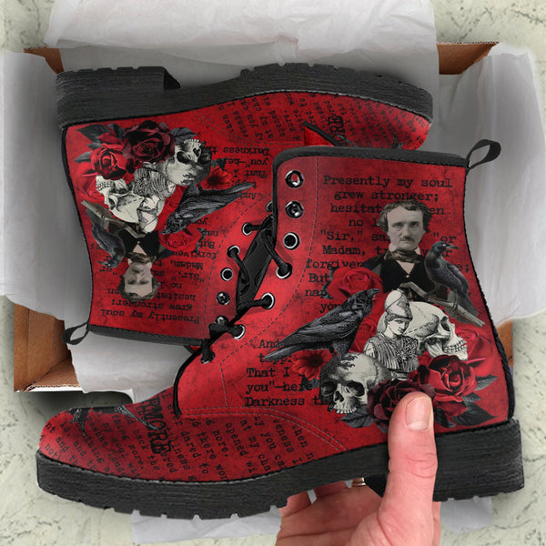 Combat Boots - Edgar Allan Poe Inspired #111 The Raven |