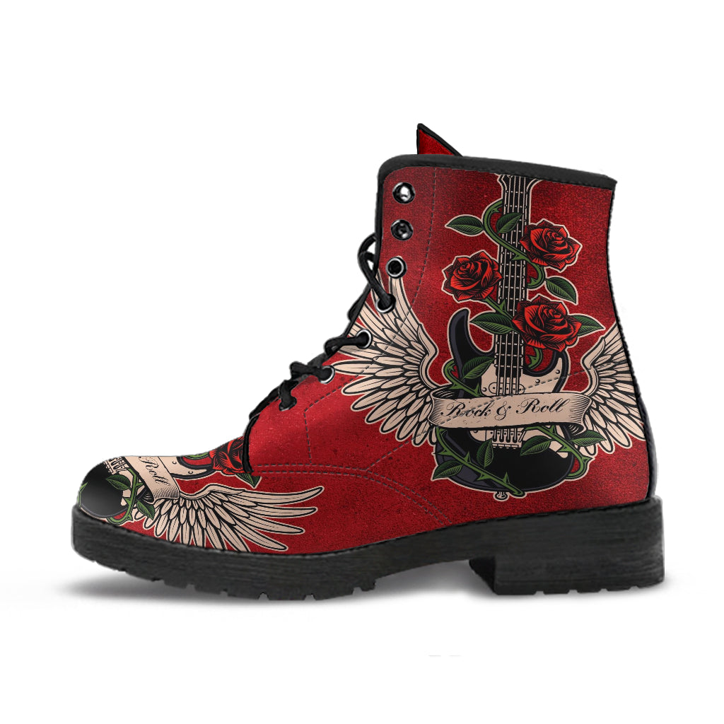 Combat Boots - Electric Guitar #13 Distressed Red | Custom