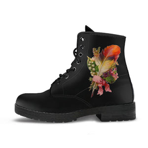 Combat Boots - Feather Quills | Black Boots Black Hipster 