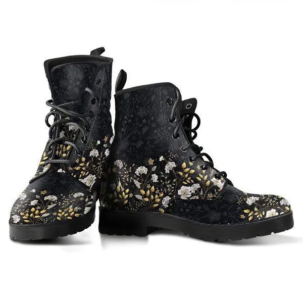 Combat Boots for Women - Floral Pattern 2 Handcrafted Boots