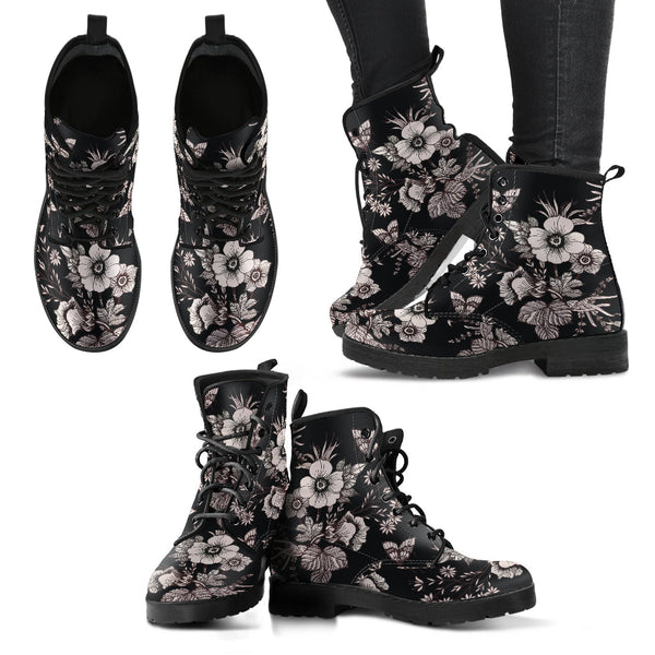 Combat Boots for Women - Flowers Handcrafted Boots | ACES