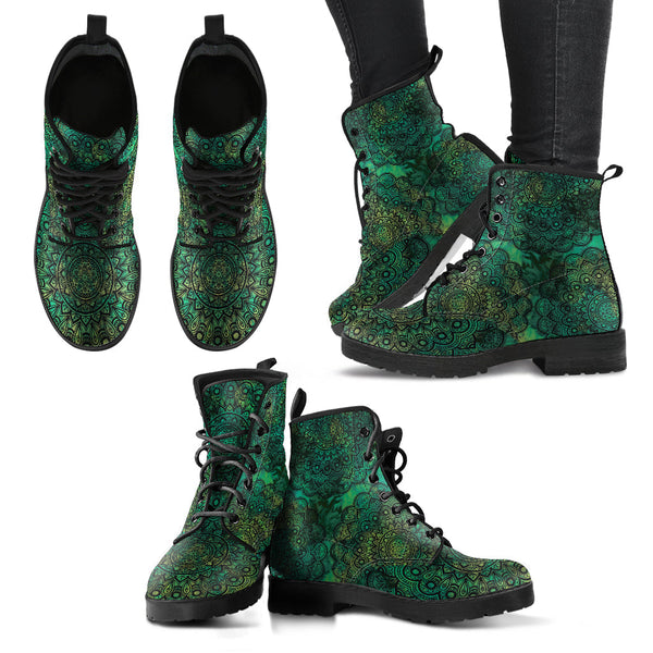 Combat Boots for Women - Mandala 4 Handcrafted Boots |