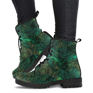 Combat Boots for Women - Mandala 4 Handcrafted Boots |