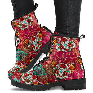 Combat Boots for Women - Sugar Skulls Cat | Unique Custom