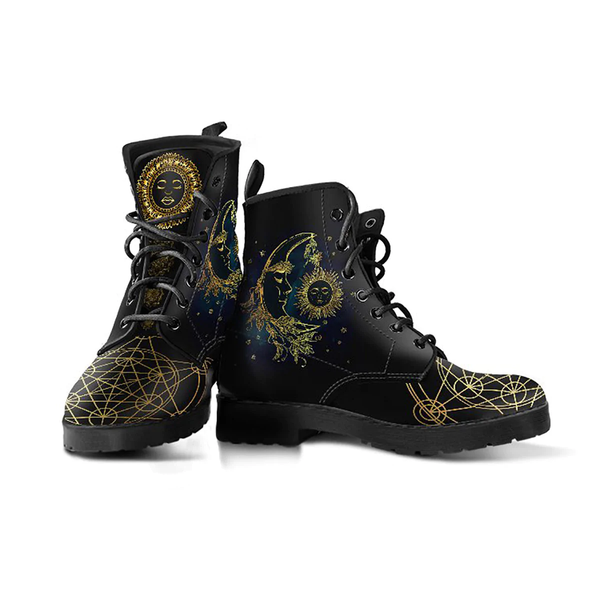 Combat Boots for Women - Sun & Moon Women’s Vegan Leather