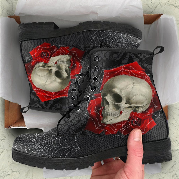 Combat Boots - Goth Shoes #14 Spiderweb Boots | Custom Shoes