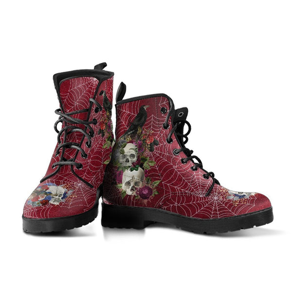 Combat Boots - Goth Shoes #21 Spiderweb Boots | Vegan 