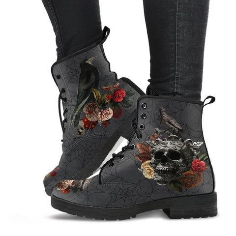 Combat Boots - Goth Shoes #31 Spiderweb Boots | Goth Boots