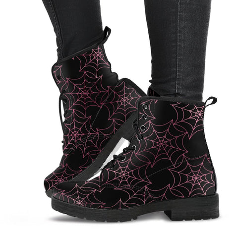 Combat Boots - Goth Shoes #71 Spiderweb Boots | Women’s 