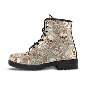 Combat Boots - Gothic Shoes #101 Skulls & Roses | Boho Shoes