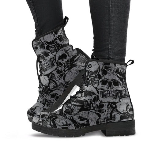 Combat Boots - Gothic Shoes #43 Skulls | Boho Shoes Goth