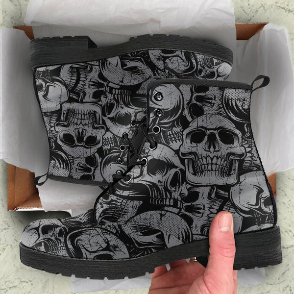 Combat Boots - Gothic Shoes #43 Skulls | Boho Shoes Goth